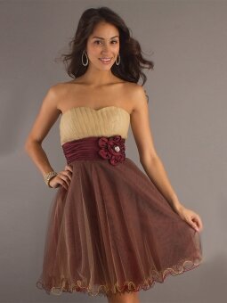 A-line Sweetheart Multi-color Organza ShortMini Dress