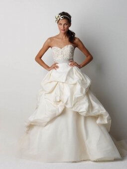Ball Gown Sweetheart Taffeta Sweep Train Pick-Ups Wedding Dresses