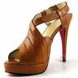 brown patent leather open toe metal button stiletto Sandal