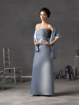 A-line Sweetheart Blue Beading Satin Sleeveless Floor-length Dress