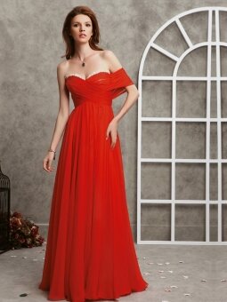 A-line Sweetheart Chiffon Floor-length Sleeveless Pleats Evening Dresses