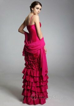 Trumpet/Mermaid Spaghetti Straps Ruffled Satin Floor-length Dress