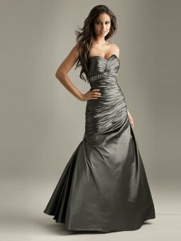 Trumpet/Mermaid Sweetheart Light Slate Gray Beading Taffeta Floor-length Dress