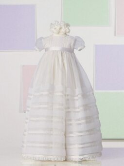 Scoop A-line Floor Length Ruffles White Organza Flower Girl Dress (FLGL0123)