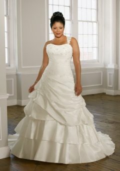 Ball Gown One Shoulder Lace Taffeta Sweep Train Wedding Dress