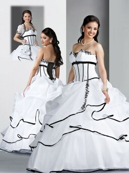 Ball Gown Strapless Embroidery Ruffled Tulle Floor-length Dress