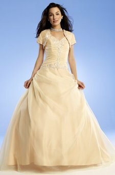 Ball Gown V-neck Beading Tulle Floor-length Wedding Dress