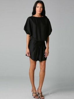 A-line Bateau Ruffles Chiffon Short/Mini Dress