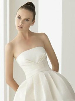 Ball Gown Strapless Ruffles Satin Ankle-length Wedding Dress