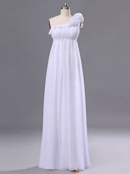 Empire One Shoulder Chiffon Floor-length Ruffles Bridesmaid Dresses