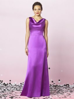 Column V-neck Belt Floor-length Lilac Stain Dresses