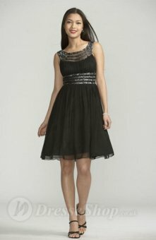 Princess Jewel Ruffles Sash Chiffon Black Short/Mini Dress