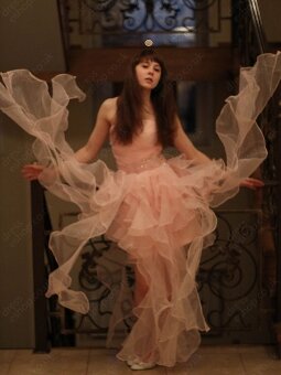 A-line Sweetheart Organza Asymmetrical Ruffles Evening Dresses