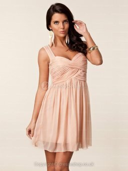 A-line Sweetheart Chiffon Short/Mini Party Dress With Pleating