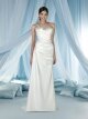 Sheath/Column One Shoulder Elastic Woven Satin Floor-length Ruffles Wedding Dresses