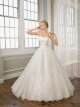 Ball Gown Sweetheart Organza Satin Sweep Train Lace Wedding Dresses