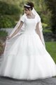 Ball Gown Square Tulle Satin Court Train Lace Wedding Dresses