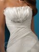 A-line Strapless Layered Chiffon Court Train Wedding Dress
