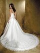 A-line Sweetheart Organza Satin Court Train Embroidery Wedding Dresses