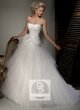 Ball Gown Strapless Ruffles Tulle Court Train Wedding Dress
