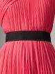 Sheath/Column One Shoulder Watermelon Ruffles Chiffon Floor-length Dress