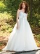 Empire Sweetheart Tulle Satin Sweep Train Flower(s) Wedding Dresses