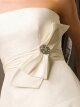 A-line Strapless Taffeta Sweep Train Crystal Brooch Wedding Dresses