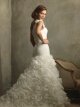 Trumpet/Mermaid One Shoulder Crystal Organza Chapel Train Wedding Dress