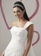 Sweep Train Sheath/Column One Shoulder White Chiffon Embroidery Beach Wedding Dress
