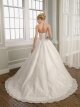 Ball Gown Sweetheart Organza Satin Sweep Train Lace Wedding Dresses